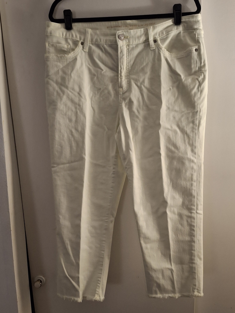 Chico's Women's Slimming Girlfriend Slim Leg Cropped Jeans in Light Yellow